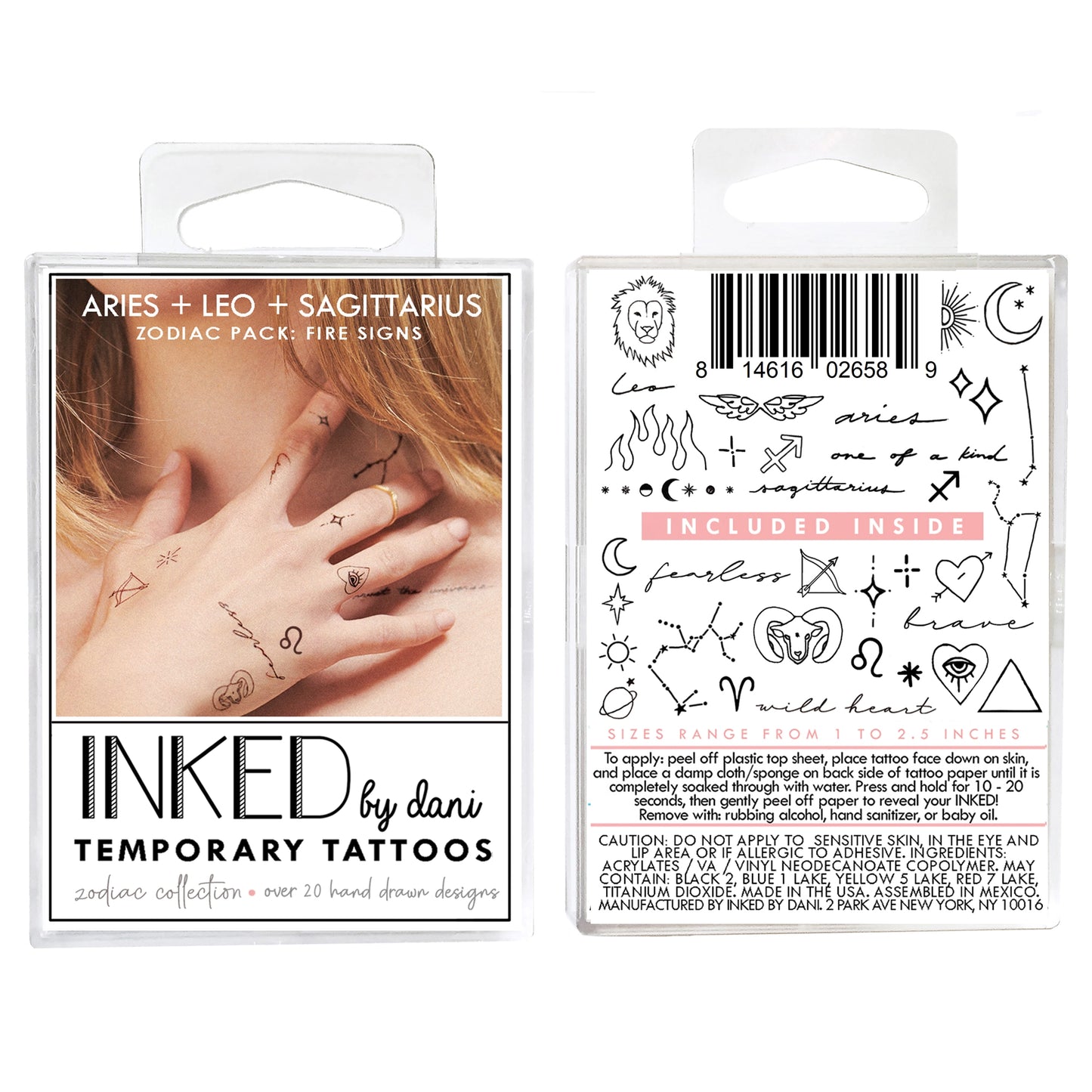 Temporary Tattoo Pack - Fire Signs