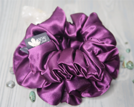 Satin Crystal Infused Hair Scrunchie - Sagittarius + Turquoise