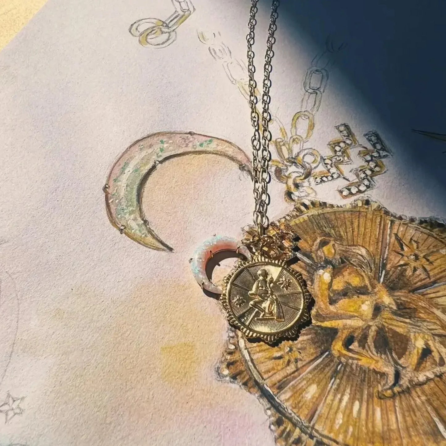 Lunar Charm Necklace - Gemini