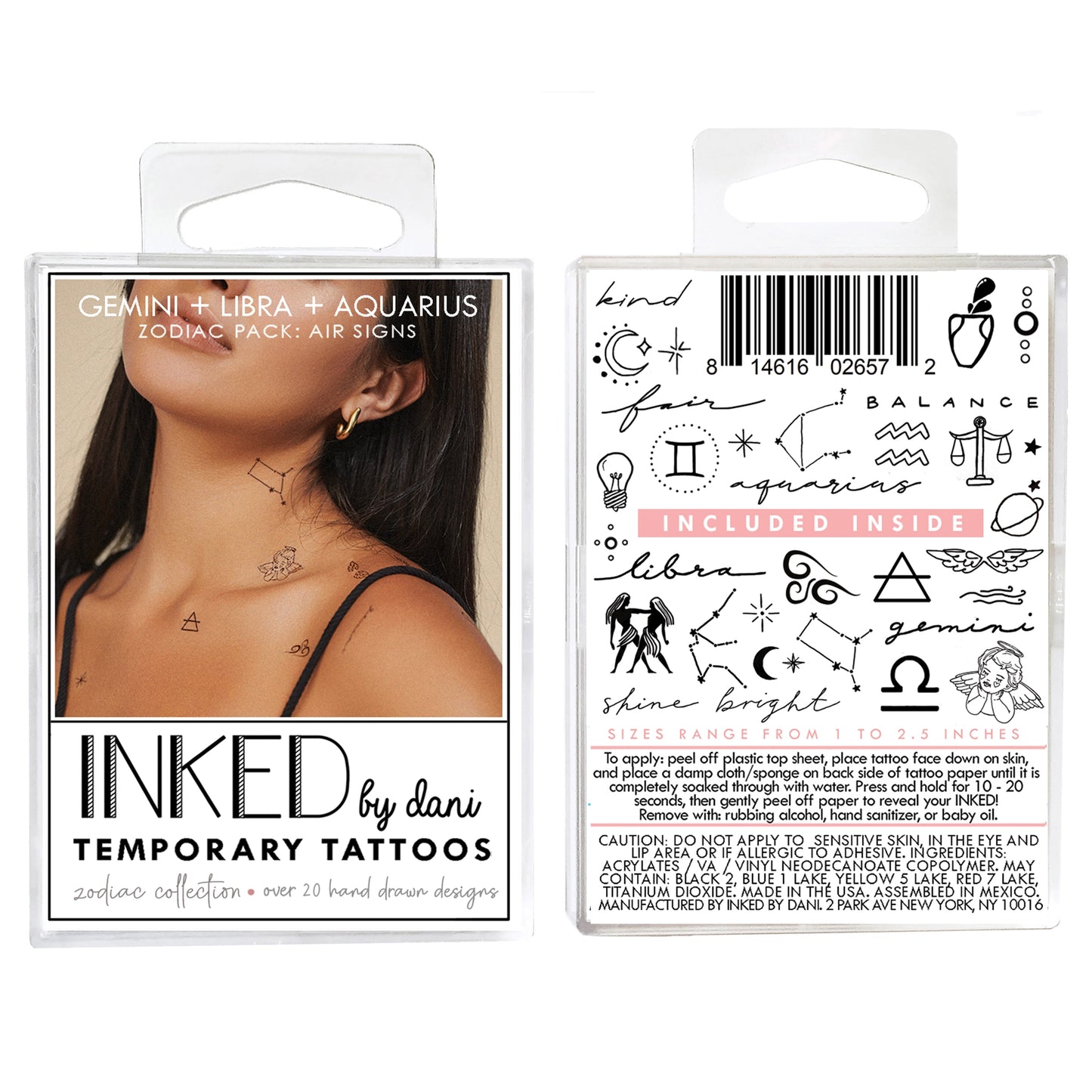 Temporary Tattoo Pack - Air Signs