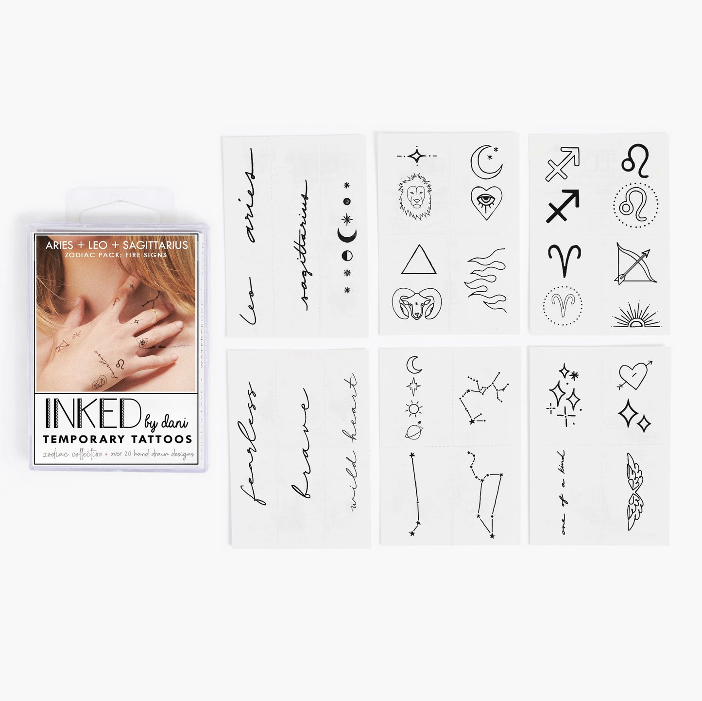 Temporary Tattoo Pack - Fire Signs