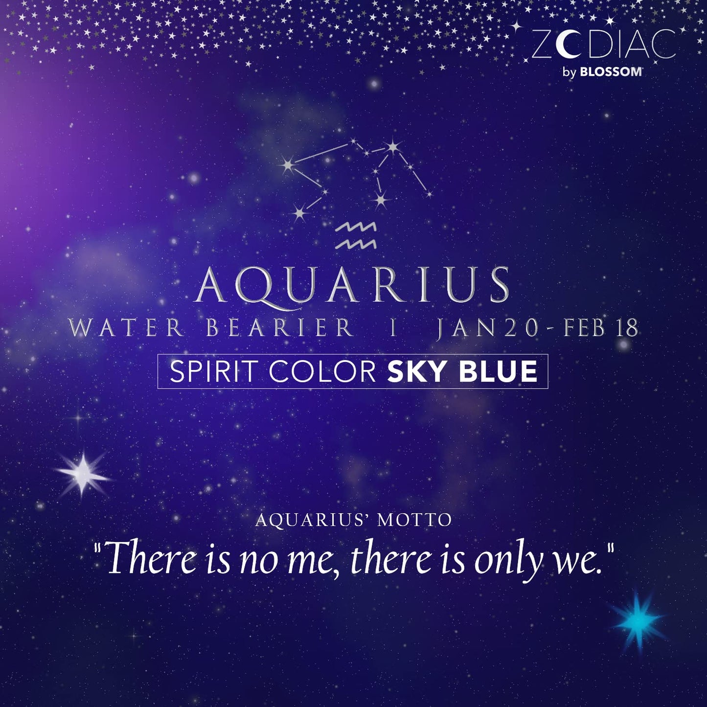 Crystal Infused Zodiac Vanilla-Flavored Roll-On Lip Gloss - Aquarius