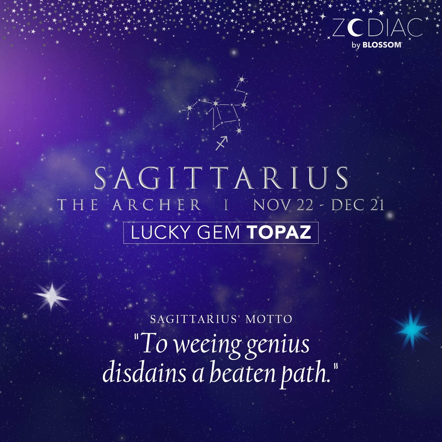 Crystal Infused Zodiac Vanilla-Flavored Roll-On Lip Gloss - Sagittarius