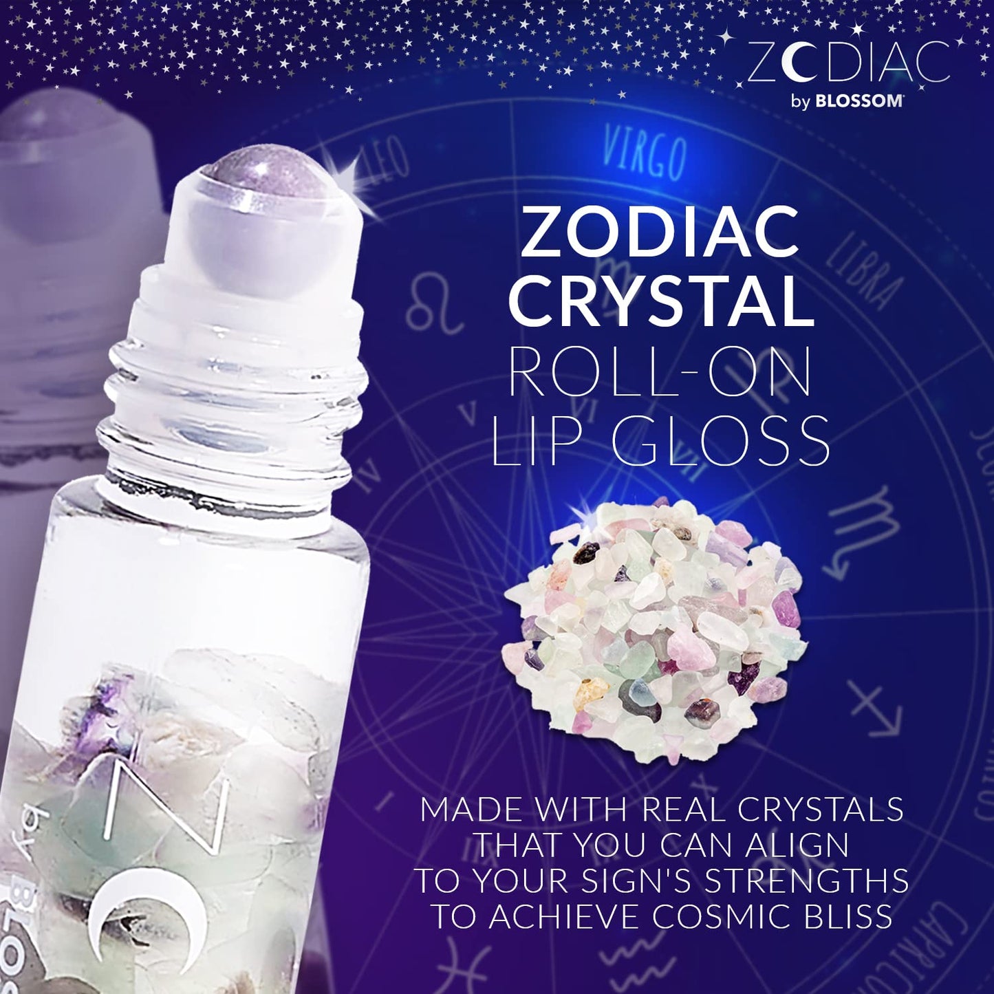 Crystal Infused Zodiac Vanilla-Flavored Roll-On Lip Gloss - Virgo