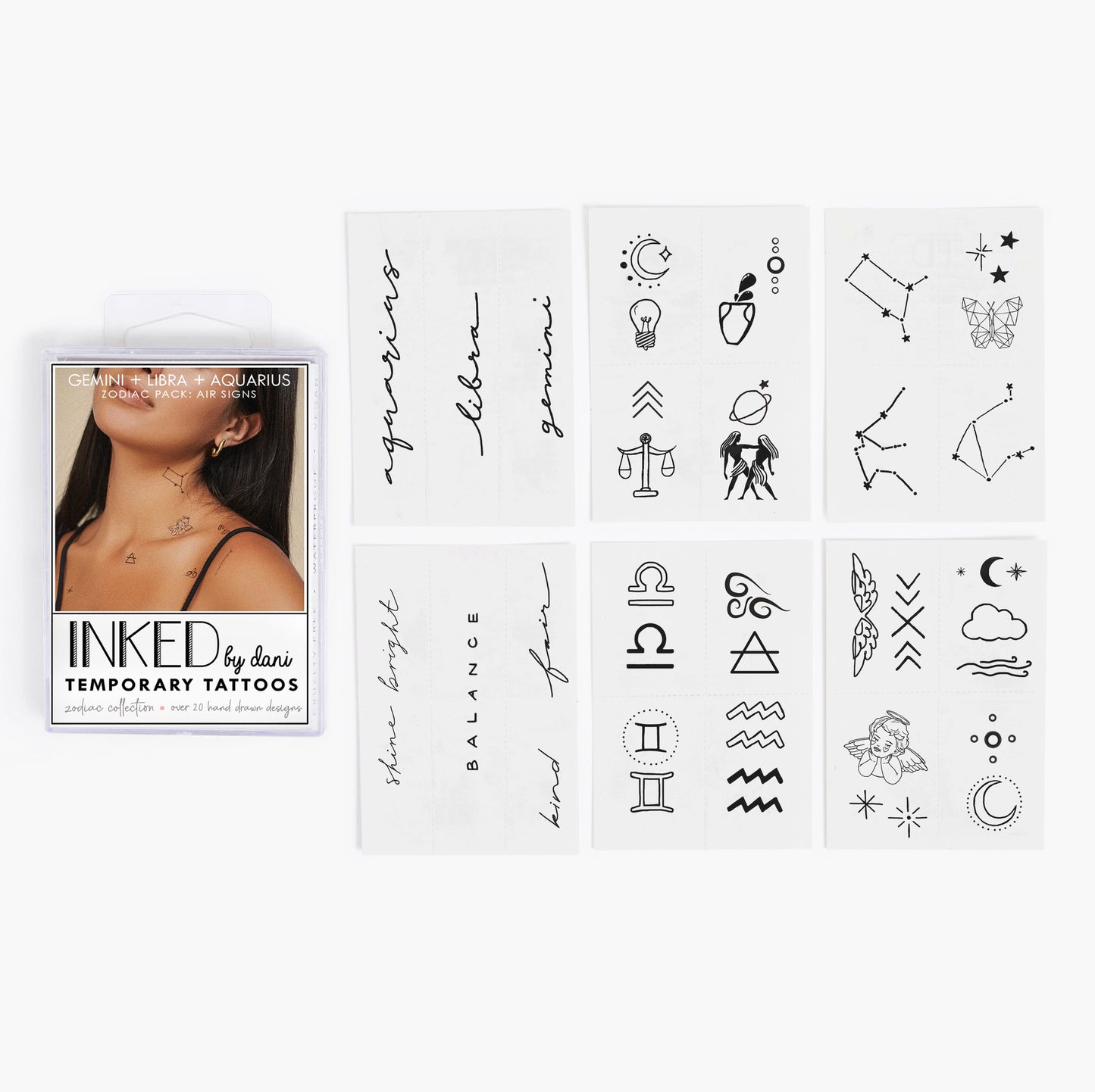 Temporary Tattoo Pack - Air Signs