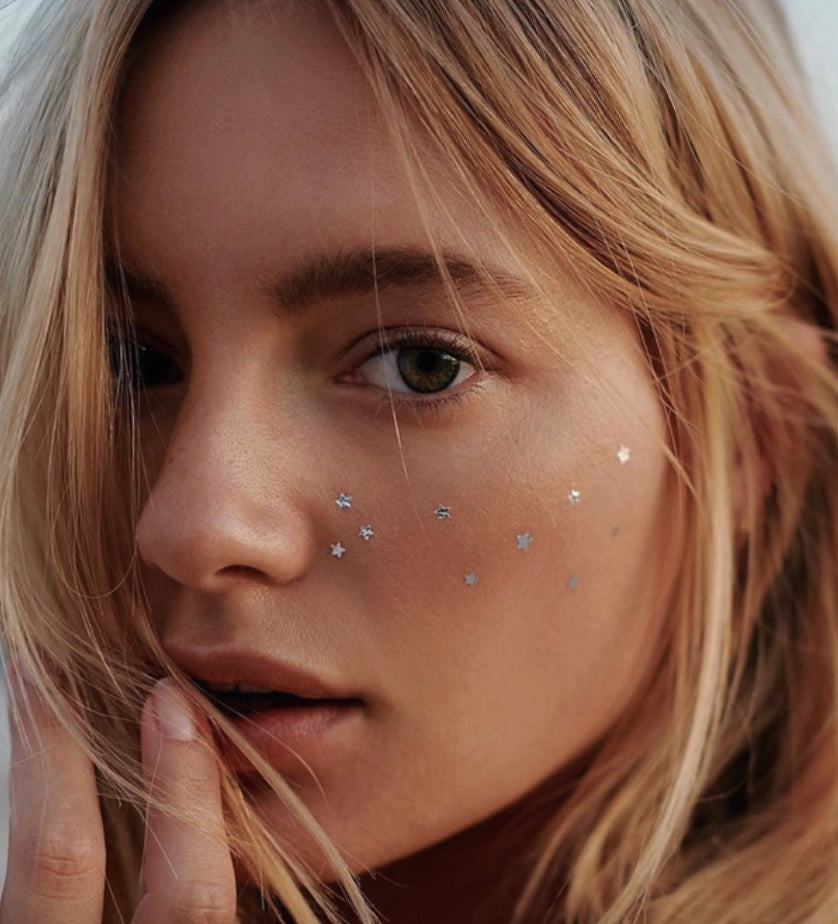 Silver Star Face Sparkles