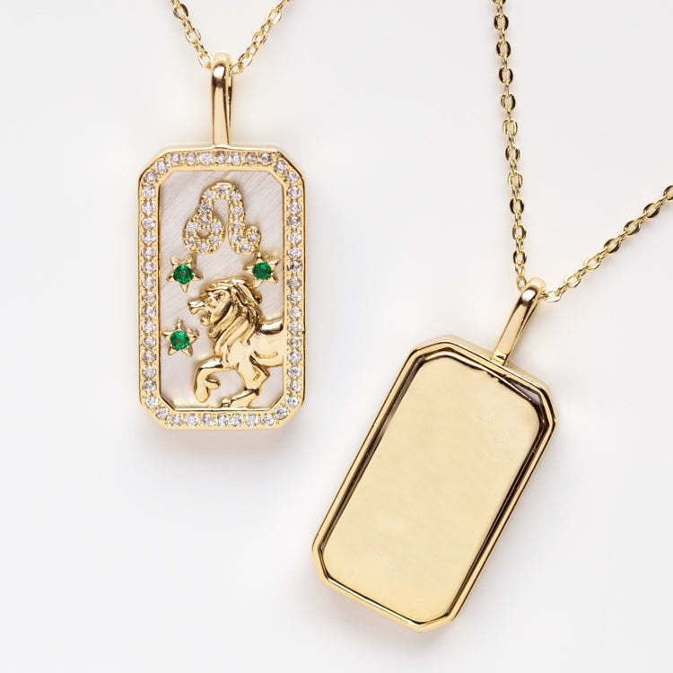 18K Gold Plated Crystal Necklace - Leo
