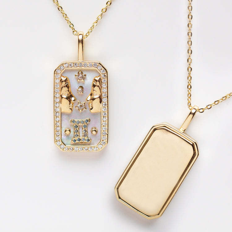 18K Gold Plated Crystal Necklace - Gemini
