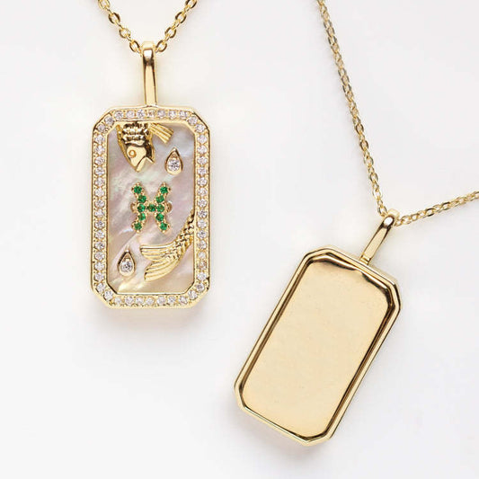 18K Gold Plated Crystal Necklace - Pisces
