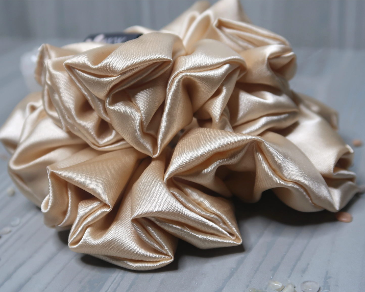 Satin Crystal Infused Hair Scrunchie - Cancer + Moonstone
