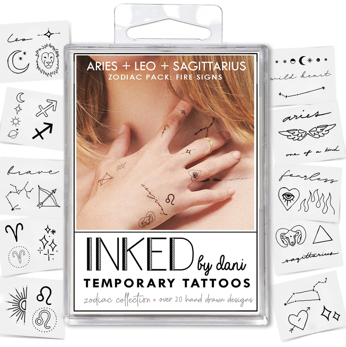 Temporary Tattoo Pack - Fire Signs