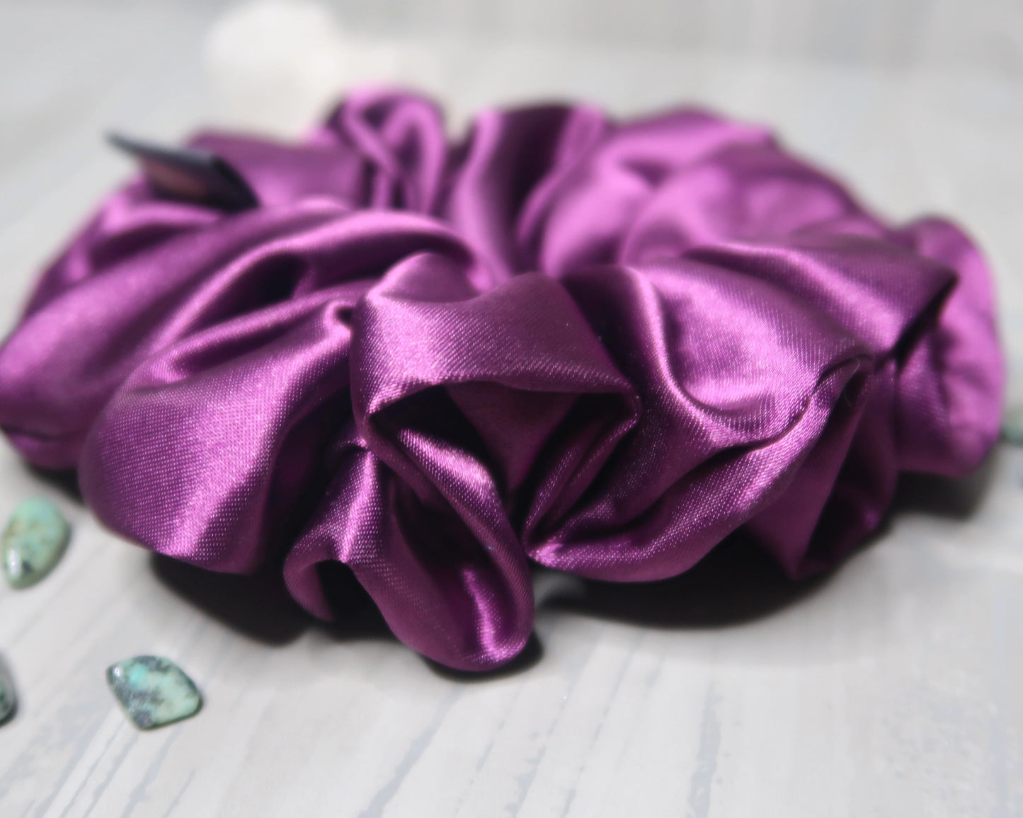 Satin Crystal Infused Hair Scrunchie - Sagittarius + Turquoise