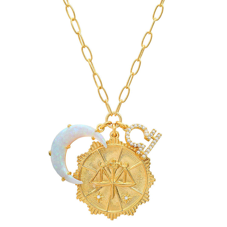 Lunar Charm Necklace - Libra