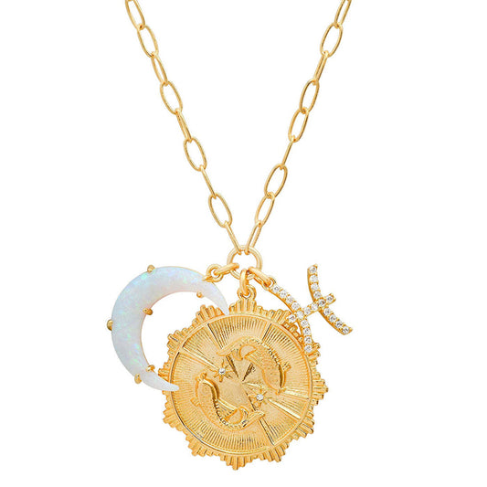 Lunar Charm Necklace - Pisces