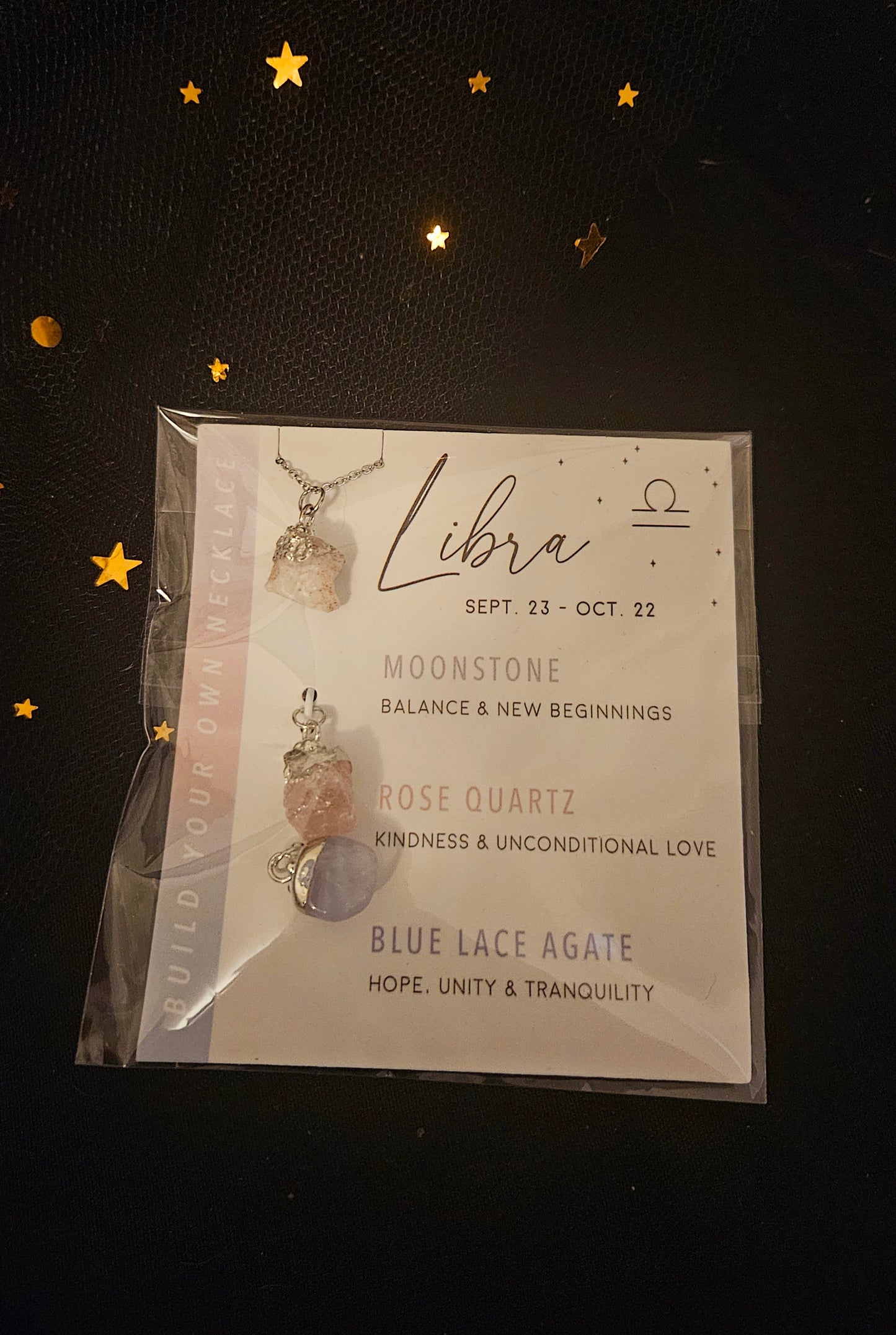 Customizable Raw Crystal Necklace - Libra