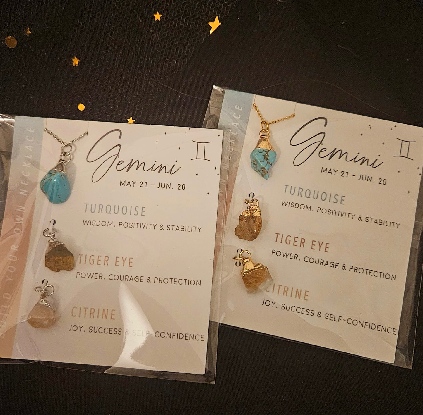 Customizable Raw Crystal Necklace - Gemini
