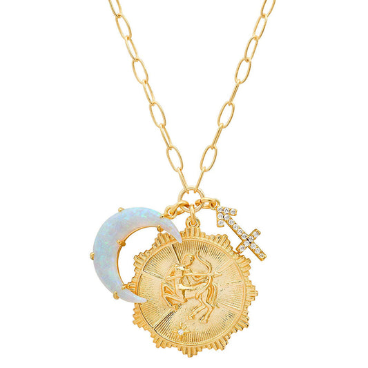 Lunar Charm Necklace - Sagittarius