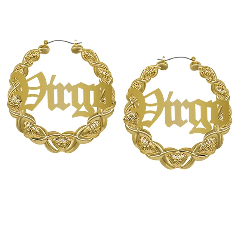 XOXO Bamboo Hoop Earrings - Virgo