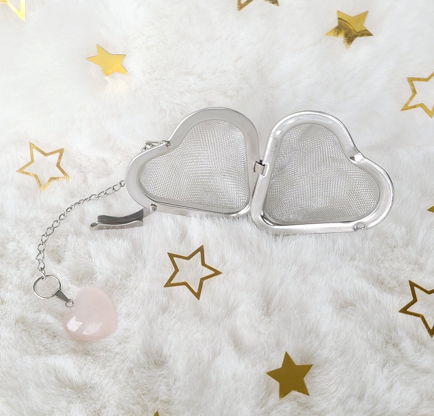 Rose Quartz Heart Tea Infuser