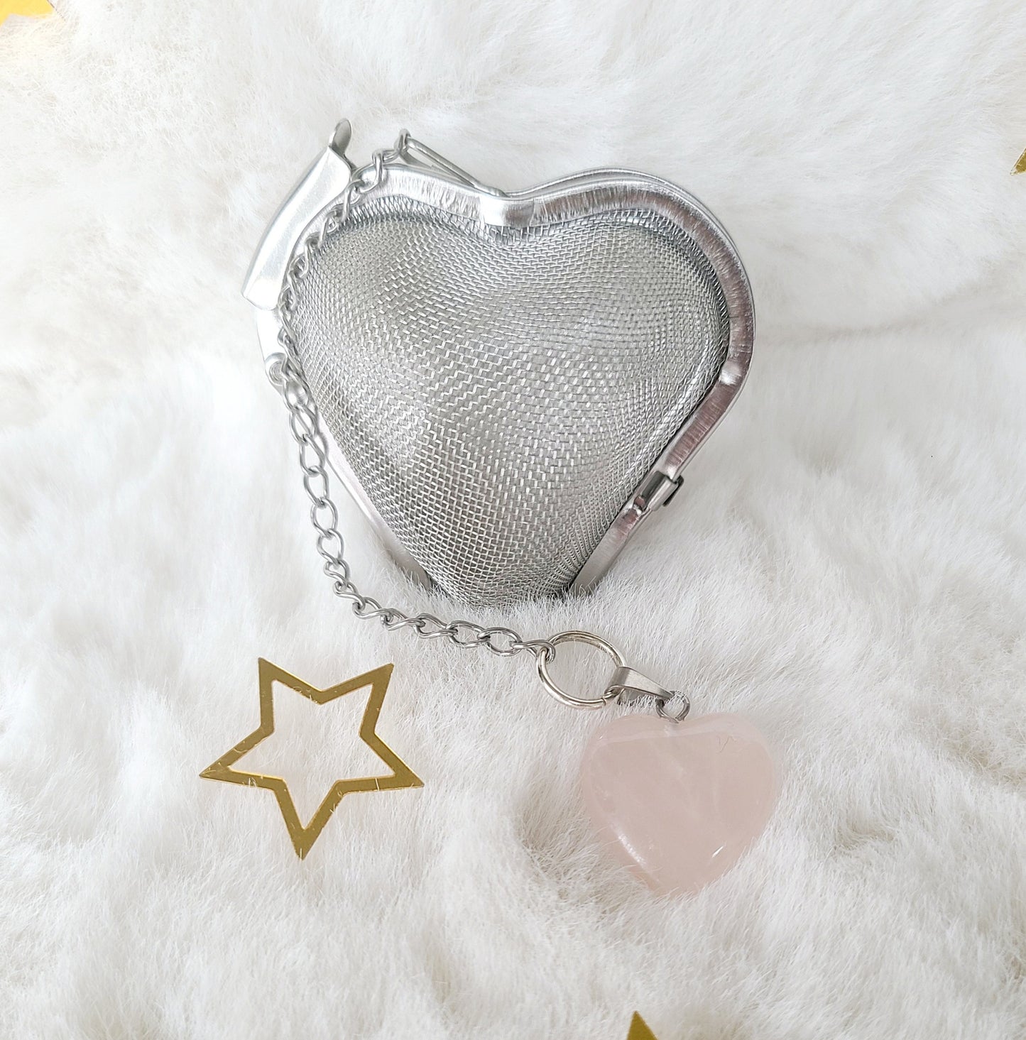 Rose Quartz Heart Tea Infuser