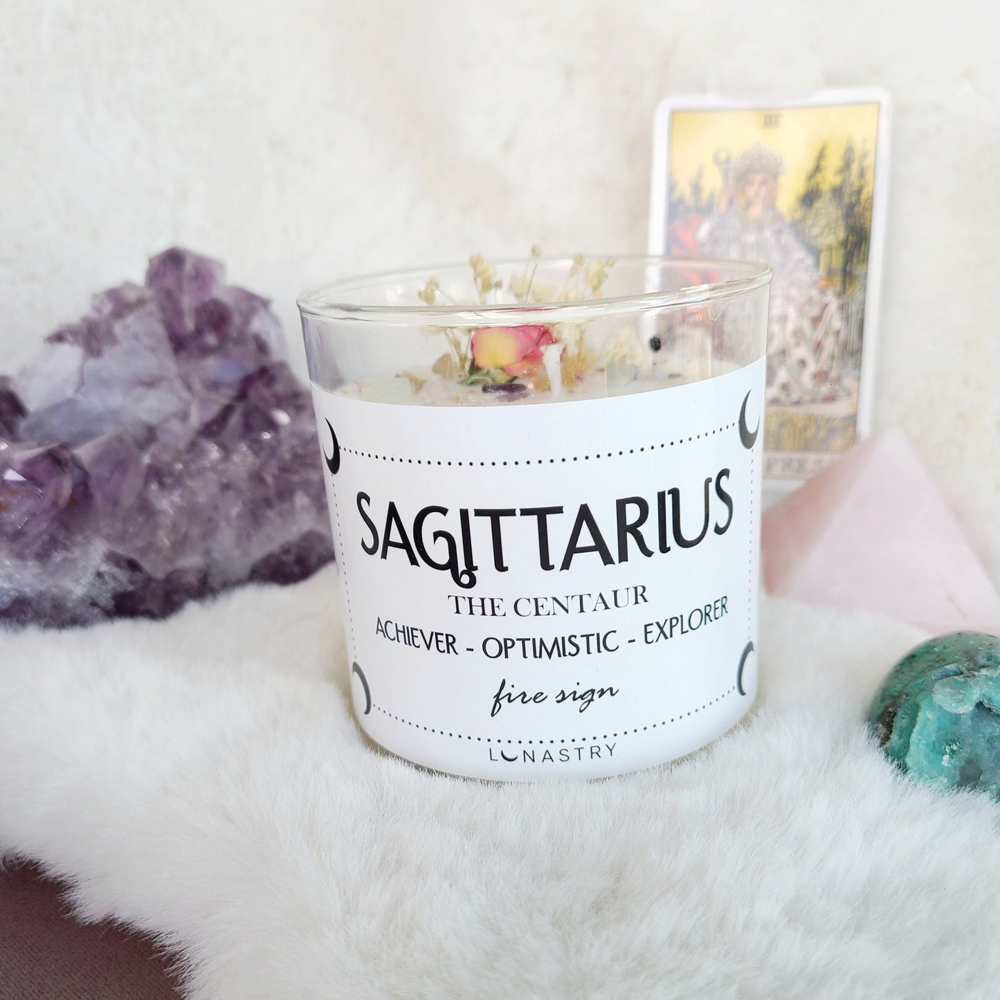 Botanical Crystal Candle - Sagittarius