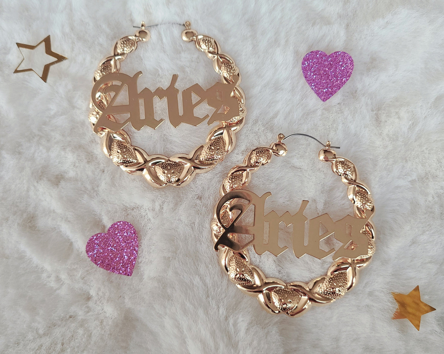 XOXO Bamboo Hoop Earrings - Aries