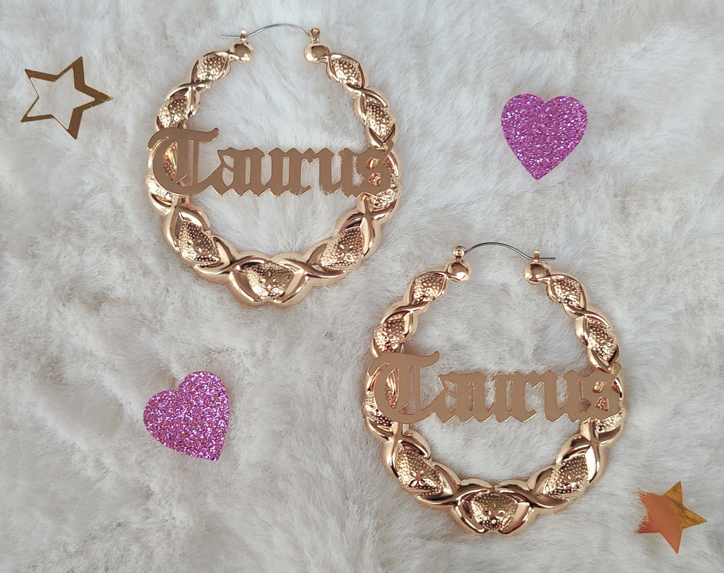 XOXO Bamboo Hoop Earrings - Taurus