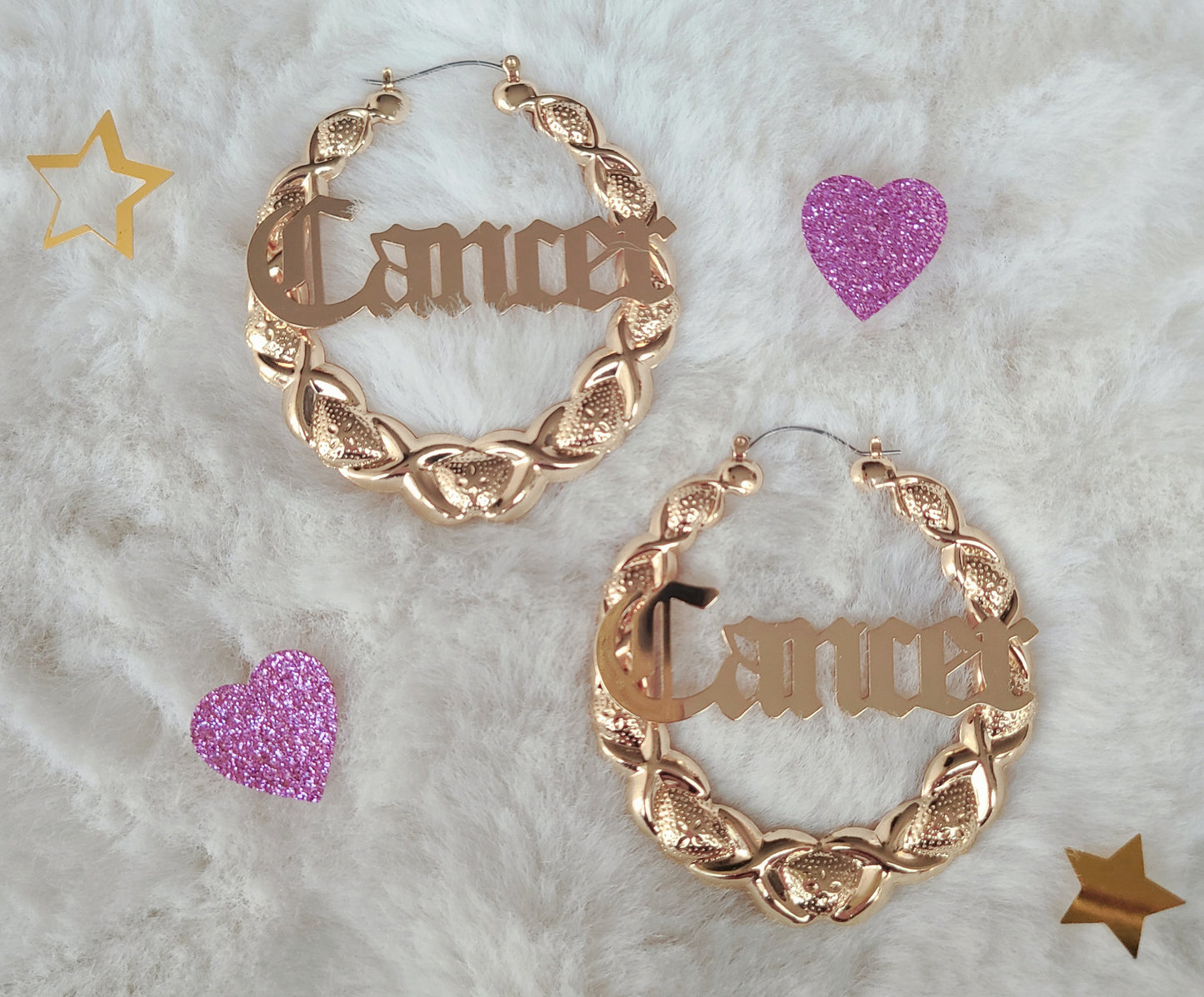 XOXO Bamboo Hoop Earrings - Cancer
