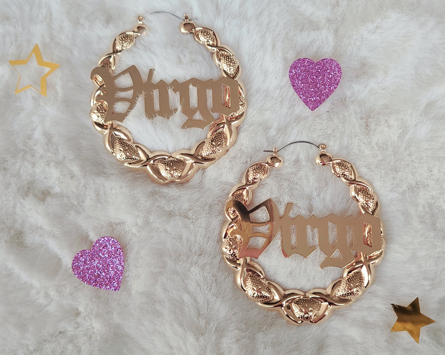 XOXO Bamboo Hoop Earrings - Virgo