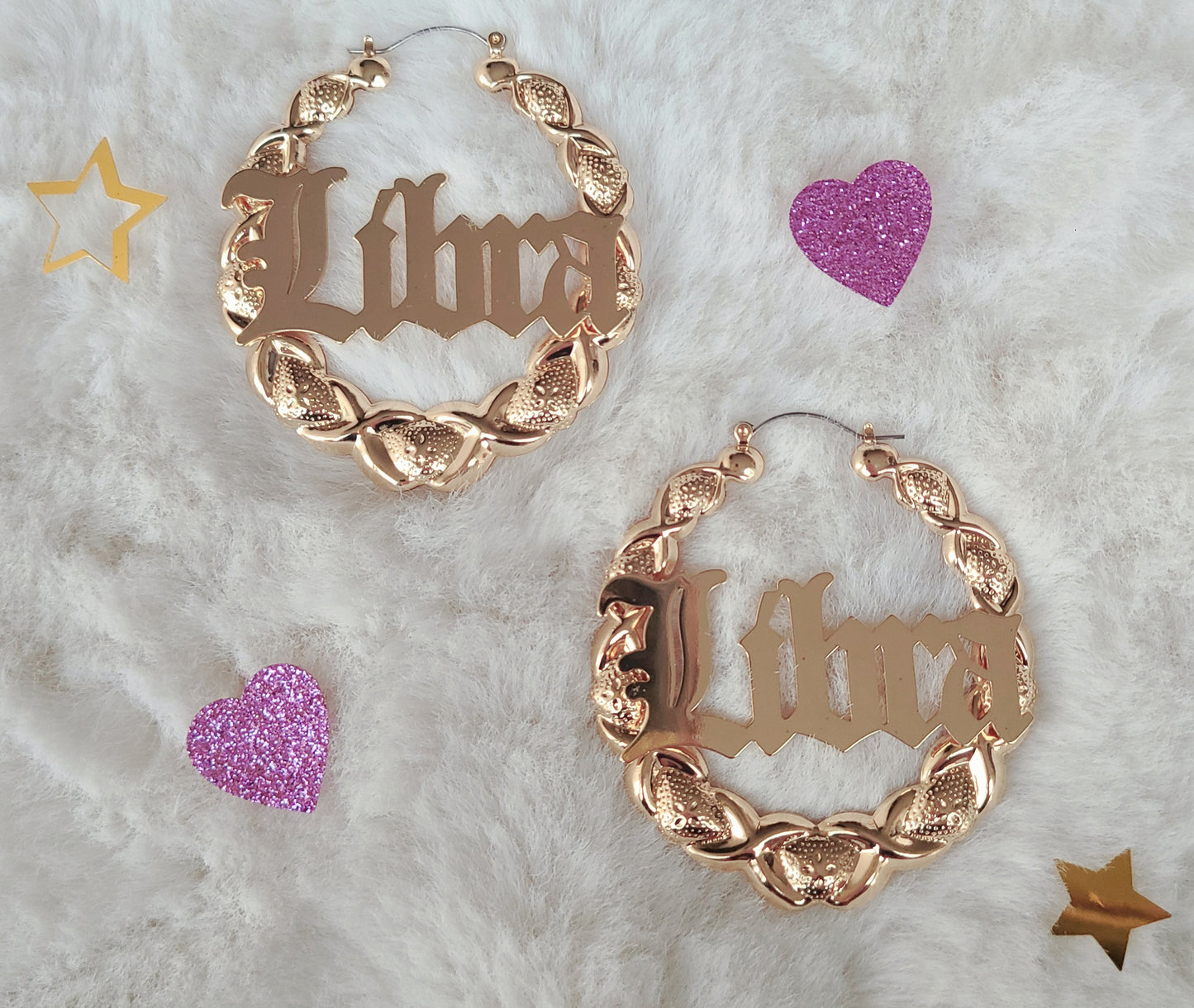 XOXO Bamboo Hoop Earrings - Libra