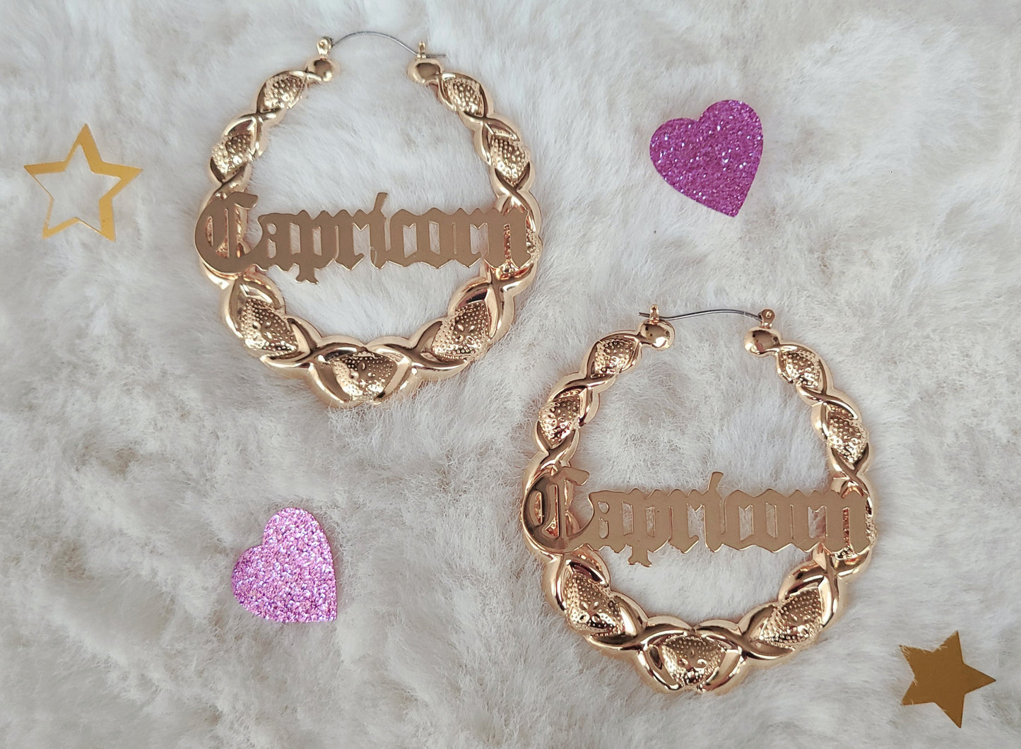 XOXO Bamboo Hoop Earrings - Capricorn