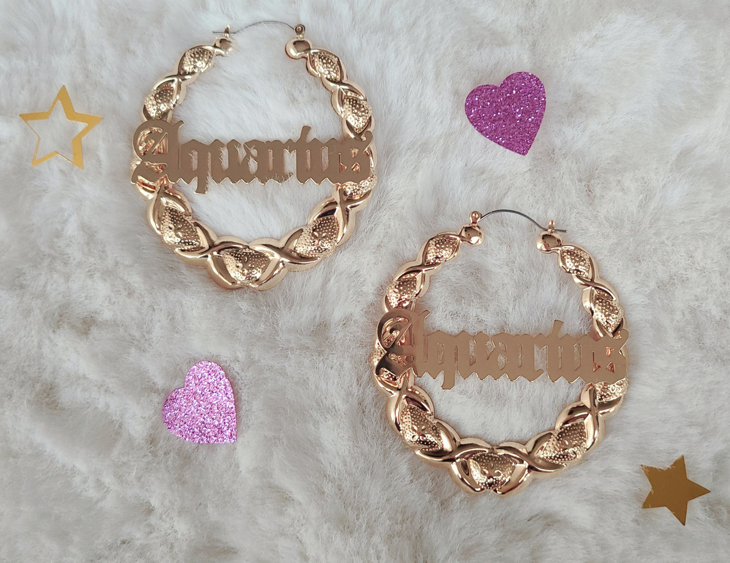 XOXO Bamboo Hoop Earrings - Aquarius
