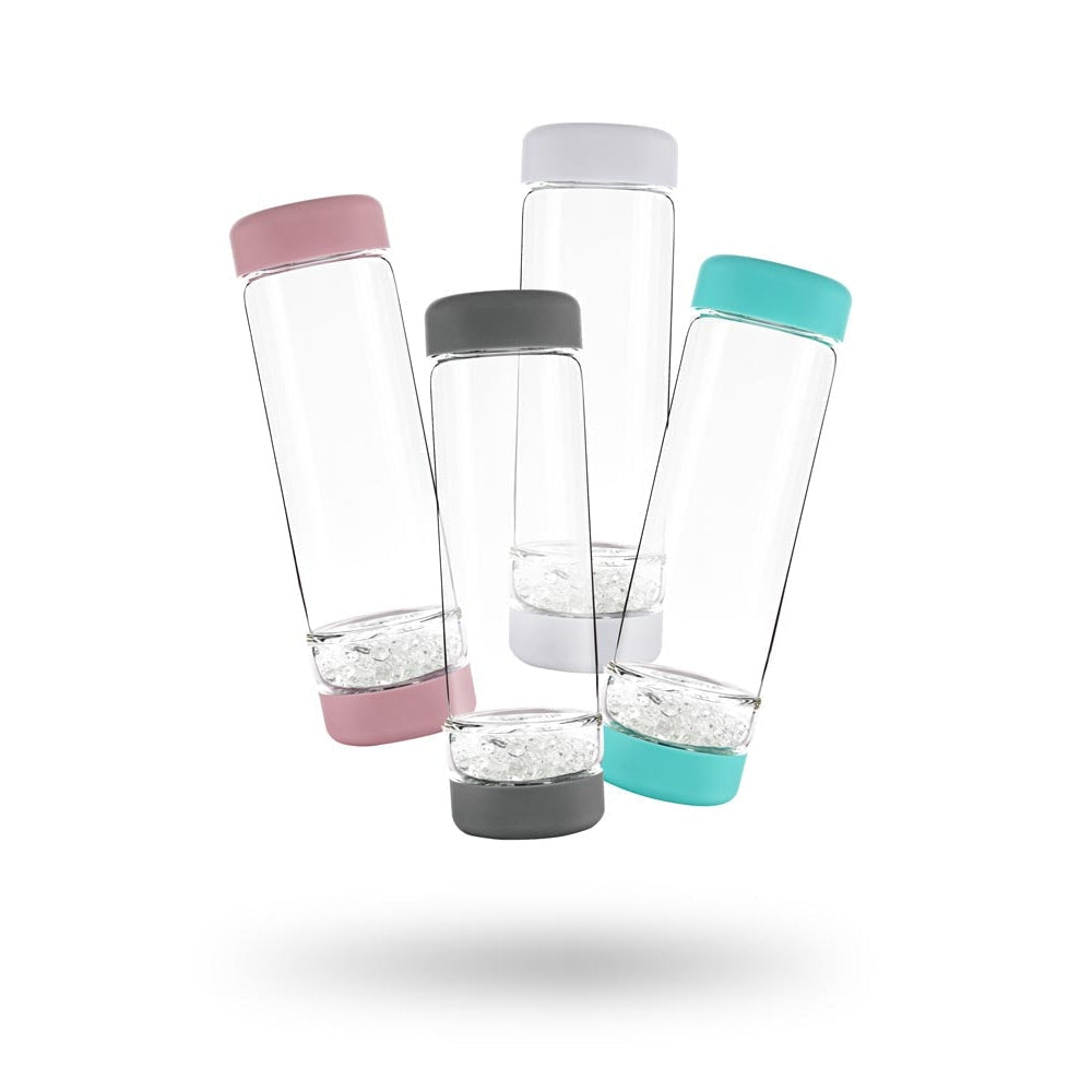 Crystal Infused Water Bottle - Aquarius + Clear Quartz & Fluorite
