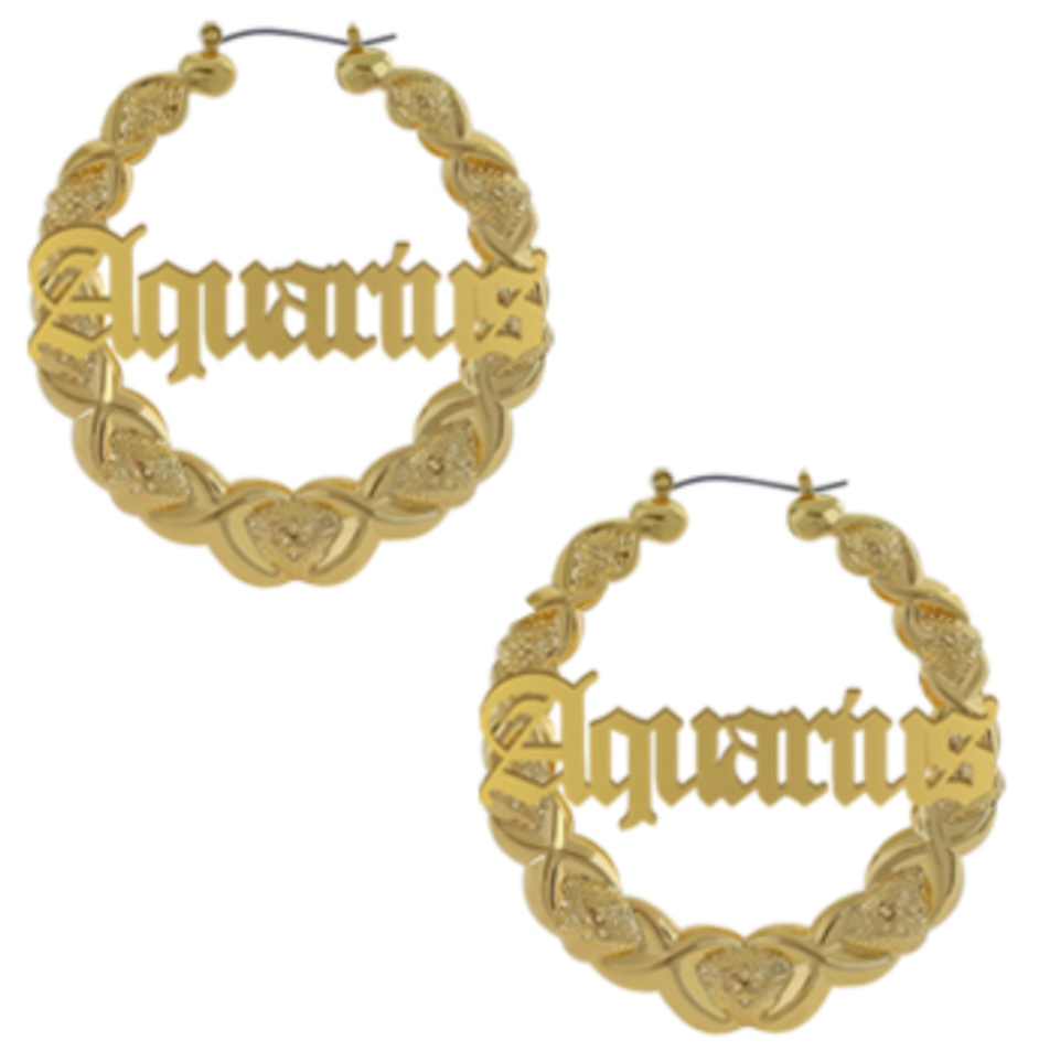 XOXO Bamboo Hoop Earrings - Aquarius