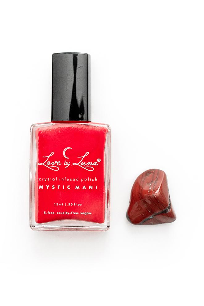 Crystal Infused Nail Polish - Aries + Red Jasper