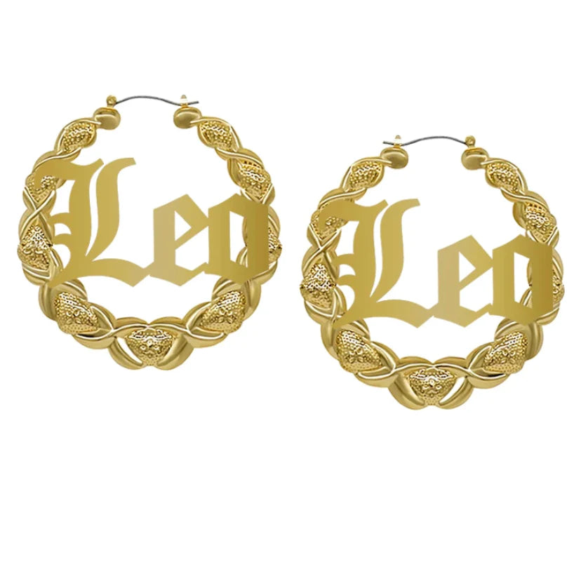 XOXO Bamboo Hoop Earrings - Leo