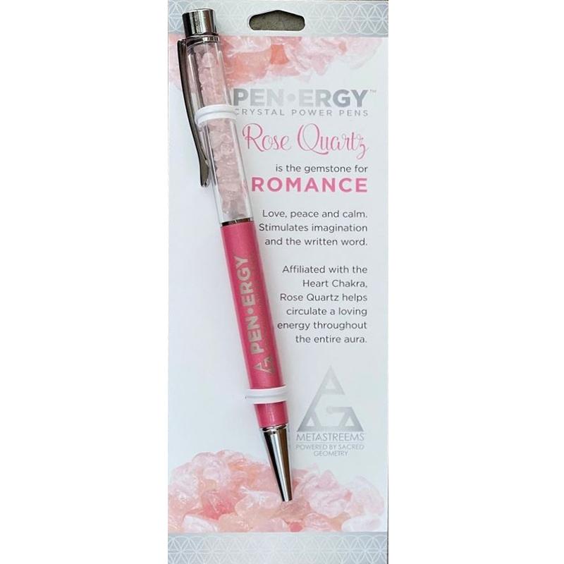 Pen-Ergy Crystal Power Pens - Rose Quartz - Romance - Cancer