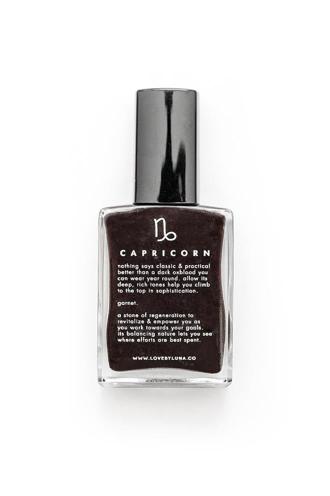 Crystal Infused Nail Polish - Capricorn + Garnet