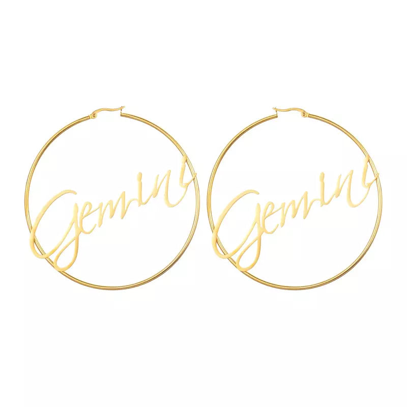 Large Hoop Earrings - Gemini