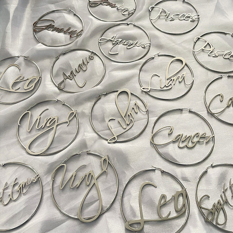 Large Hoop Earrings - Aquarius