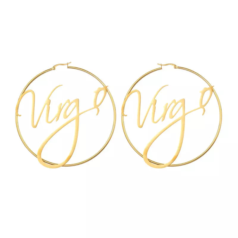 Large Hoop Earrings - Virgo