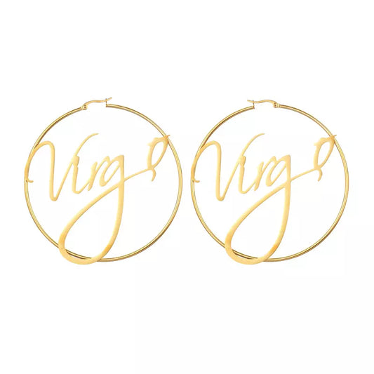 Large Hoop Earrings - Virgo