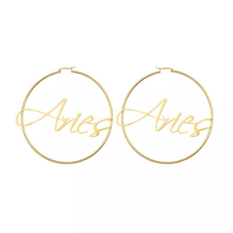 Large Hoop Earrings - Aries