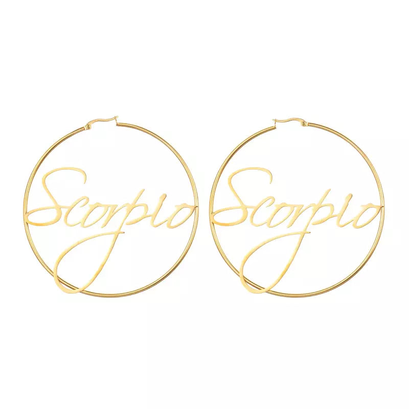 Large Hoop Earrings - Scorpio