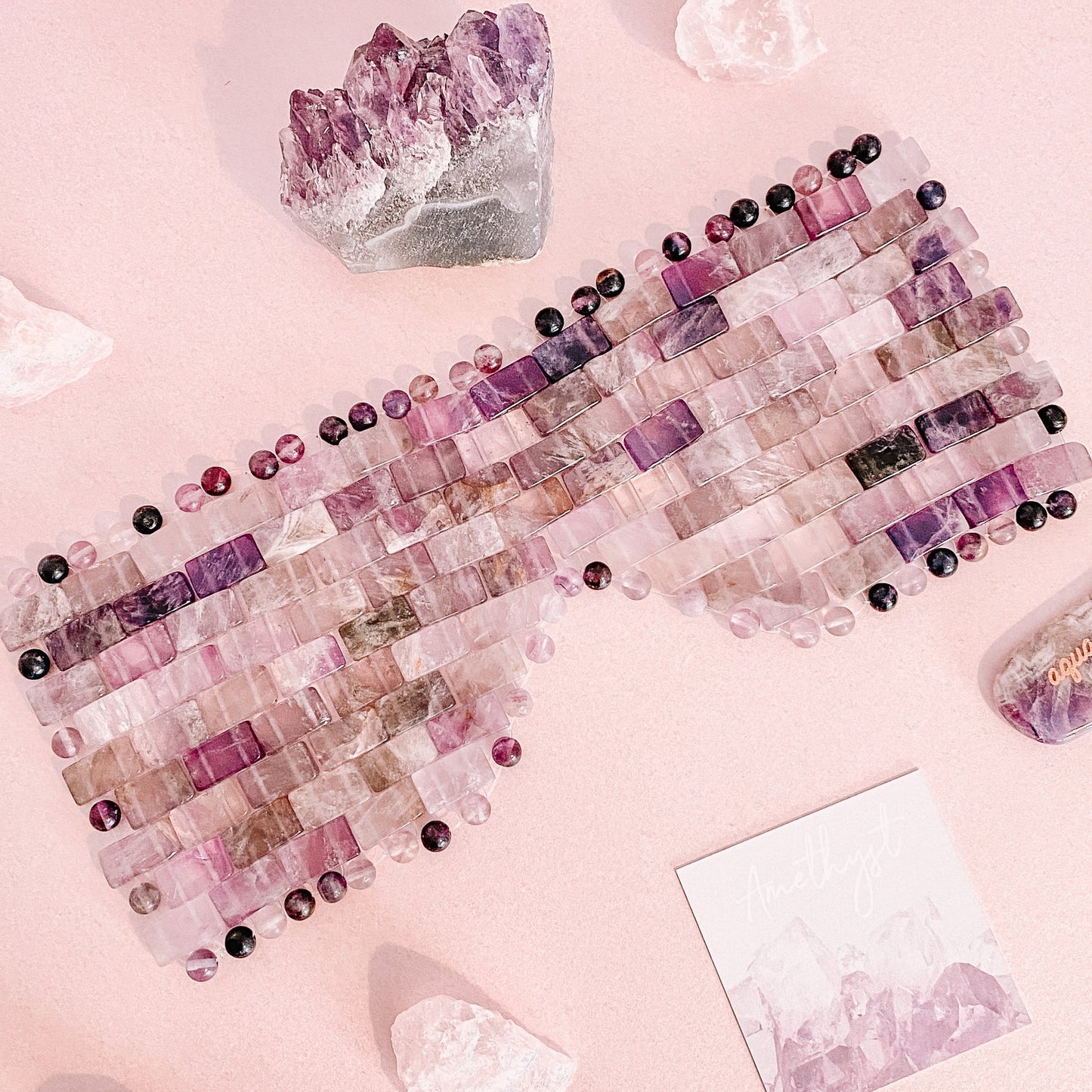 Crystal Eye/Face Mask - Amethyst, Jade or Rose Quartz