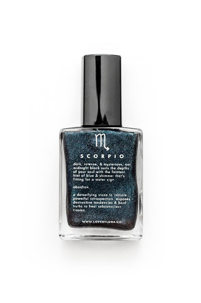 Crystal Infused Nail Polish - Scorpio + Obsidian
