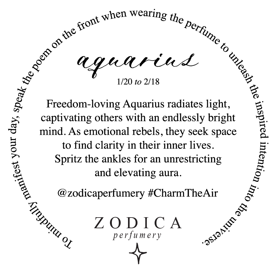 Crystal Infused Zodiac Perfume - Aquarius + Aquamarine