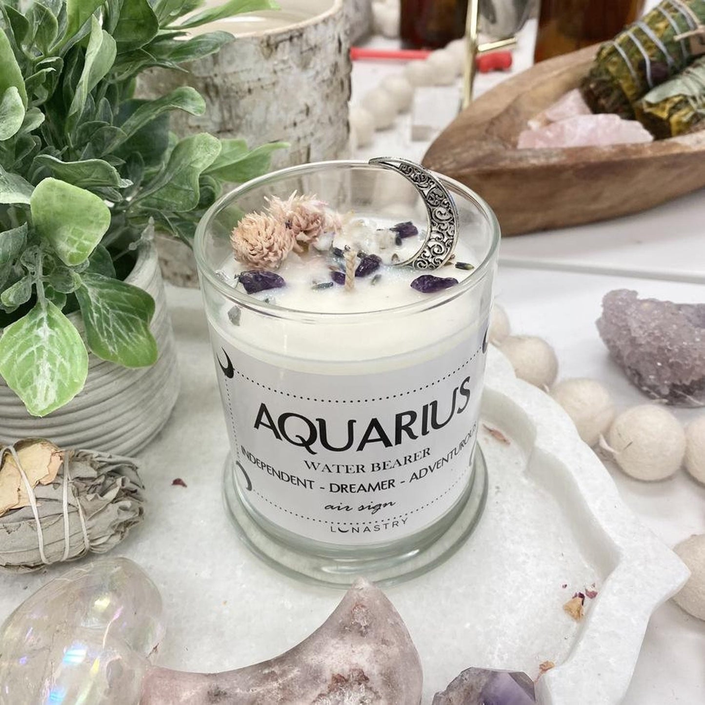Botanical Crystal Candle - Aquarius