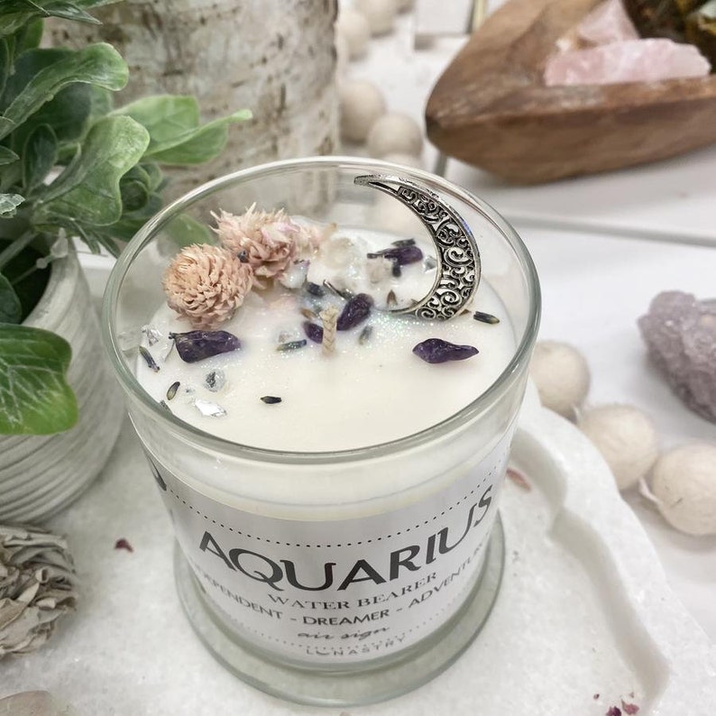 Botanical Crystal Candle - Aquarius
