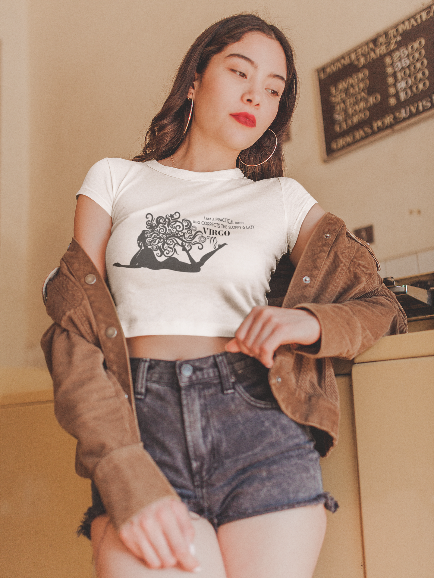 Crop Tee - Virgo (Black Print)